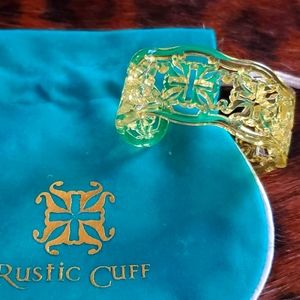 Rustic cuff yellow bangle